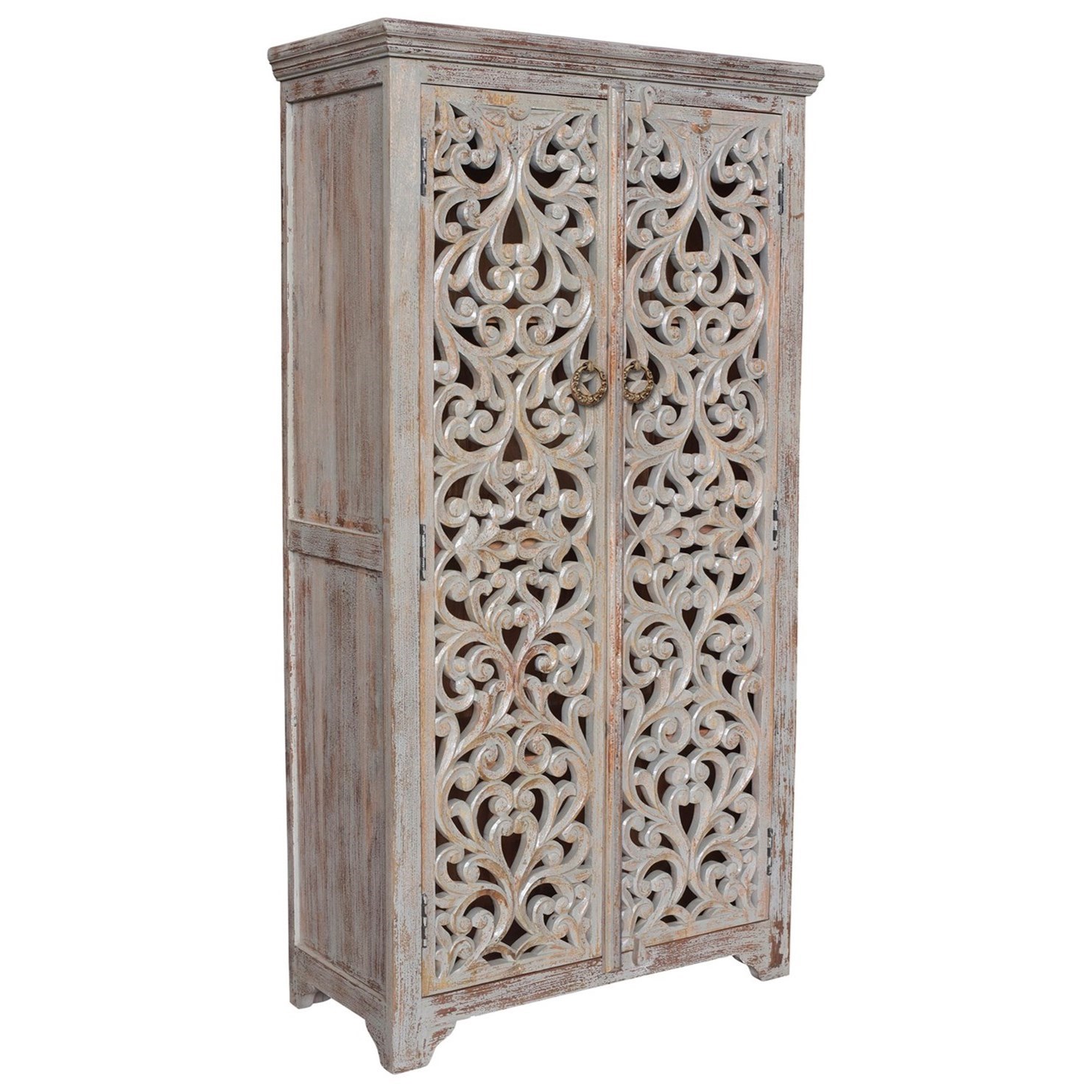 Mango wood tall cupboard deals